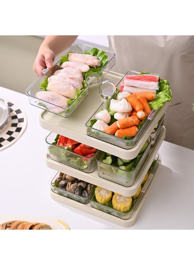 general 8 Plate Rotating Dish Platter - 360° Swivel Hot Pot Ingredient Plate Anti-Slip Divided Serving Tray for Home Party Kitchen - Image 1